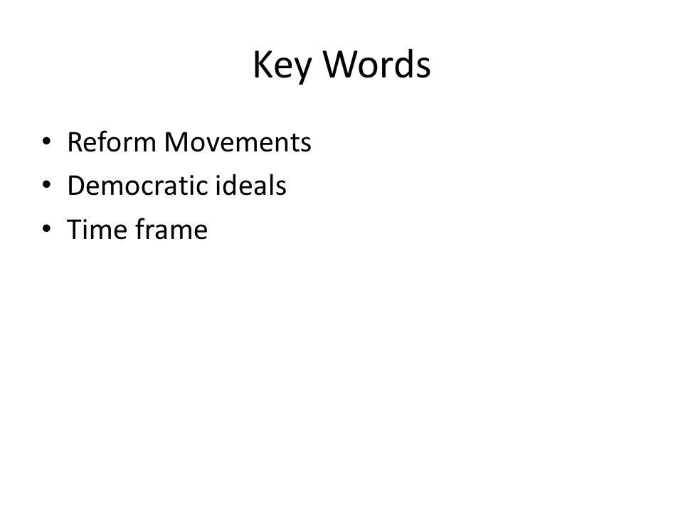 The reform movements dbq